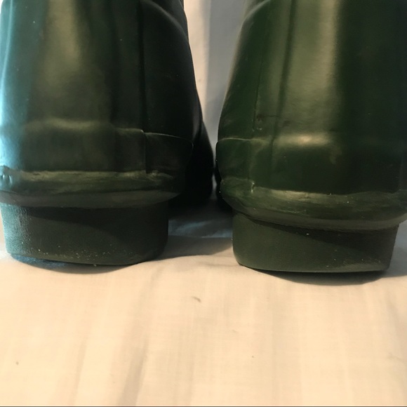 matte green hunter rain boots